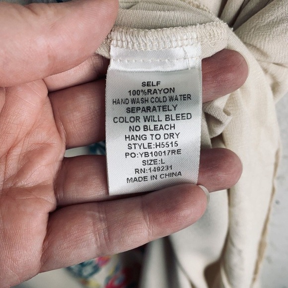 Kori America Embroidered Midi Shift Dress Womens Size L Boho Unlined - Picture 5 of 8